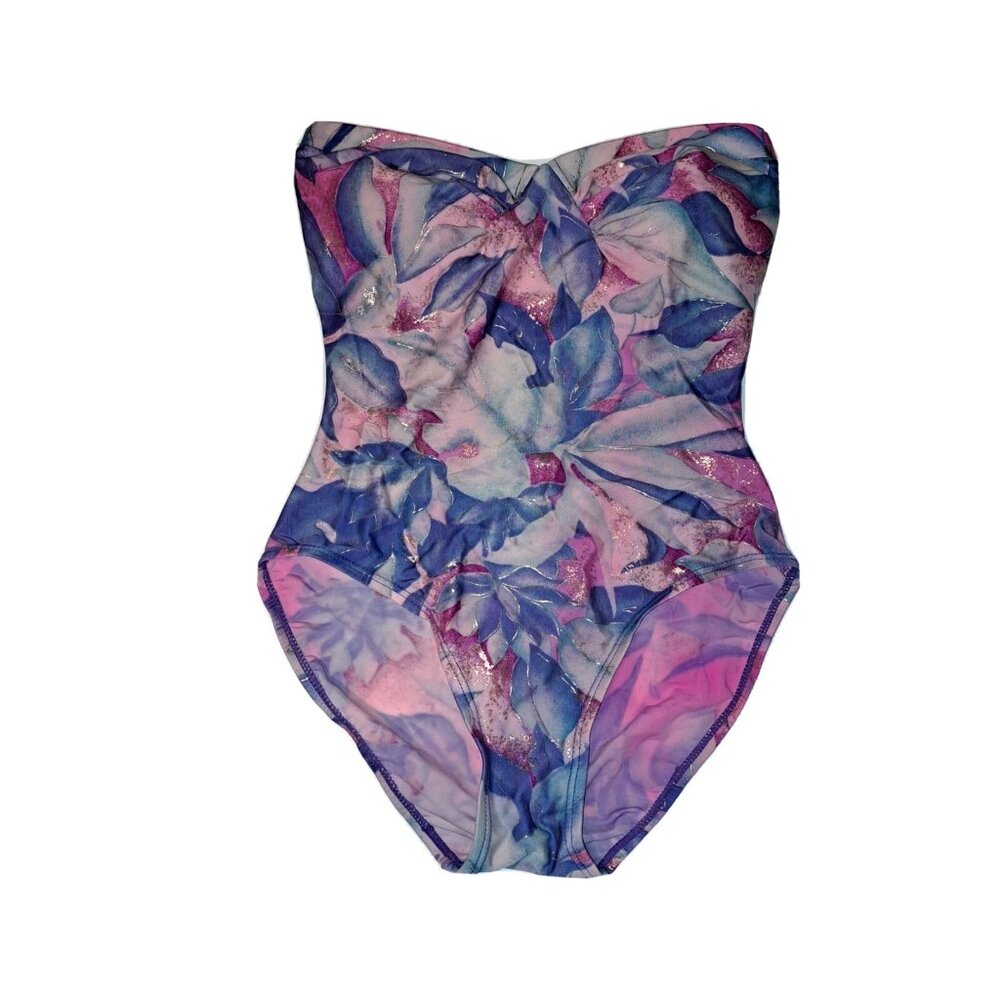ARUBA Women's Pink Blue Size 8 Strapless One piece Swimsuit